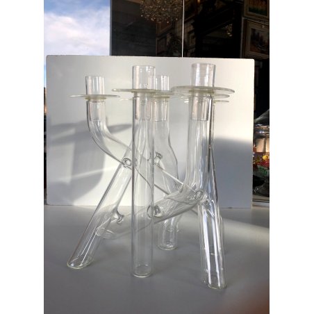 PORTACANDELE FIORI DESIGN Atik Levy PER Gaia&Gino MOD. Mistic VETRO BOROSILICATO