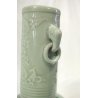ANTICO VASO CINESE CERAMICA CELADON VERDE MOTIVO FLOREALE ELEFANTI PRIMI '900