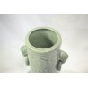ANTICO VASO CINESE CERAMICA CELADON VERDE MOTIVO FLOREALE ELEFANTI PRIMI '900