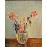 QUADRO OLIO TELA Carlo Monti  NATURA MORTA VASO FIORI ROSE ARONA