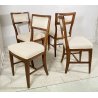 LOTTO 8 SEDIE ANTICE POLTRONA LEGNO NOCE 1800 RUSTICHE SEDUTA STOFFA BIANCA OLD