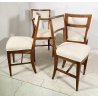 LOTTO 8 SEDIE ANTICE POLTRONA LEGNO NOCE 1800 RUSTICHE SEDUTA STOFFA BIANCA OLD