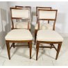 LOTTO 8 SEDIE ANTICE POLTRONA LEGNO NOCE 1800 RUSTICHE SEDUTA STOFFA BIANCA OLD