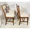 LOTTO 8 SEDIE ANTICE POLTRONA LEGNO NOCE 1800 RUSTICHE SEDUTA STOFFA BIANCA OLD