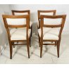 LOTTO 8 SEDIE ANTICE POLTRONA LEGNO NOCE 1800 RUSTICHE SEDUTA STOFFA BIANCA OLD