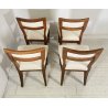 LOTTO 8 SEDIE ANTICE POLTRONA LEGNO NOCE 1800 RUSTICHE SEDUTA STOFFA BIANCA OLD