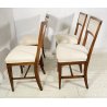 LOTTO 8 SEDIE ANTICE POLTRONA LEGNO NOCE 1800 RUSTICHE SEDUTA STOFFA BIANCA OLD