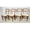 LOTTO 8 SEDIE ANTICE POLTRONA LEGNO NOCE 1800 RUSTICHE SEDUTA STOFFA BIANCA OLD