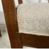 LOTTO 8 SEDIE ANTICE POLTRONA LEGNO NOCE 1800 RUSTICHE SEDUTA STOFFA BIANCA OLD