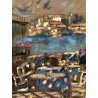 QUADRO OLIO TELA L. Crepaldi  PAESAGGIO "Luci ed ombre sul lago" SAN GIULIO ORTA