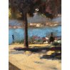 QUADRO OLIO TELA L. Crepaldi  PAESAGGIO "Luci ed ombre sul lago" SAN GIULIO ORTA