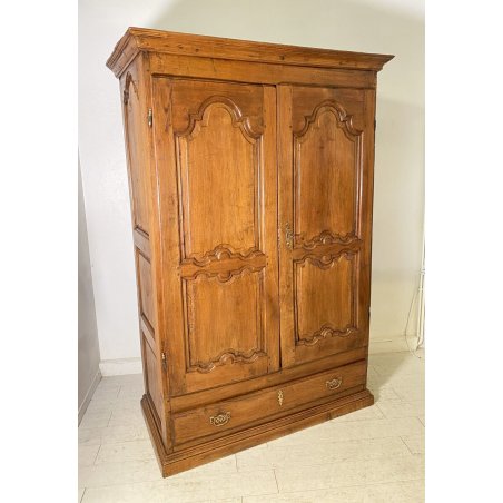 ANTICO ARMADIO GUARDAROBA 1700 FORMELLE LEGNO MASSELLO NOCE 2 ANTE OLD BAROCCO