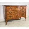 ANTICO COMO CASSETTONE MOSSO FRANCESE 3 CASSETTI INTARSIATO IN LEGNO NOCE 1800