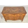 ANTICO COMO CASSETTONE MOSSO FRANCESE 3 CASSETTI INTARSIATO IN LEGNO NOCE 1800