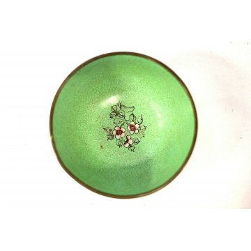 CIOTOLA CLOISONNE' CERAMICA CINESE POLICROMA MOTIVO FLOREALE BOWL CINA metà '900