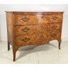 ANTICO COMO CASSETTONE MOSSO FRANCESE 3 CASSETTI INTARSIATO IN LEGNO NOCE 1800
