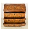 ANTICA RIBALTA BOMBATA MOBILE SCRITTOIO LASTRONATO INTARSIATO LEGNO NOCE 1800