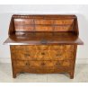 ANTICA RIBALTA BOMBATA MOBILE SCRITTOIO LASTRONATO INTARSIATO LEGNO NOCE 1800