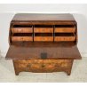 ANTICA RIBALTA BOMBATA MOBILE SCRITTOIO LASTRONATO INTARSIATO LEGNO NOCE 1800