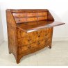 ANTICA RIBALTA BOMBATA MOBILE SCRITTOIO LASTRONATO INTARSIATO LEGNO NOCE 1800