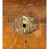 ANTICA RIBALTA BOMBATA MOBILE SCRITTOIO LASTRONATO INTARSIATO LEGNO NOCE 1800