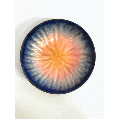 CIOTOLA RAME SMALTO GRAN FUOCO DESIGN Paolo Poli  BLU COBALTO ROSA MID CENTURY