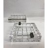SET FUMO CRISTALLO MOLATO Kristall Krisla POSACENERE SCATOLA con COPERCHIO 70s