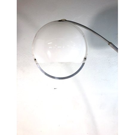 LAMPADA TERRA ARCO Guzzini BASE MARMO TRAVERTINO DIFFUSORE PLEXIGLASS OPALINO 60