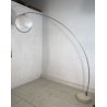 LAMPADA TERRA ARCO Guzzini BASE MARMO TRAVERTINO DIFFUSORE PLEXIGLASS OPALINO 60