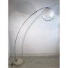 LAMPADA TERRA ARCO Guzzini BASE MARMO TRAVERTINO DIFFUSORE PLEXIGLASS OPALINO 60