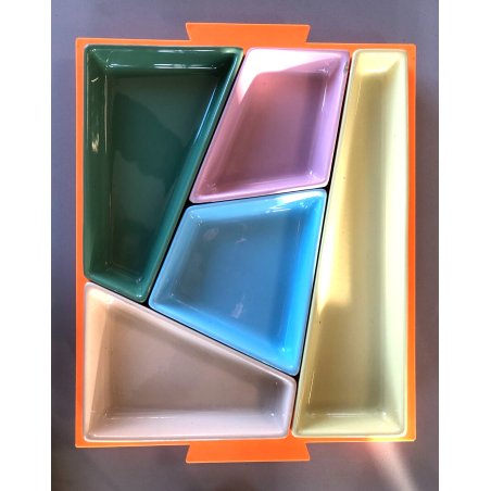 VASSOIO ANTIPASTIERA VINTAGE CERAMICA Pozzi Gallarate SERVING TRAY POSTMODERN