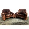 COPPIA POLTRONA VELLUTO PIEDINI SFERA 70s DESIGN VINTAGE BROWN VELVET ARMCHAIR