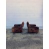 COPPIA POLTRONA VELLUTO PIEDINI SFERA 70s DESIGN VINTAGE BROWN VELVET ARMCHAIR