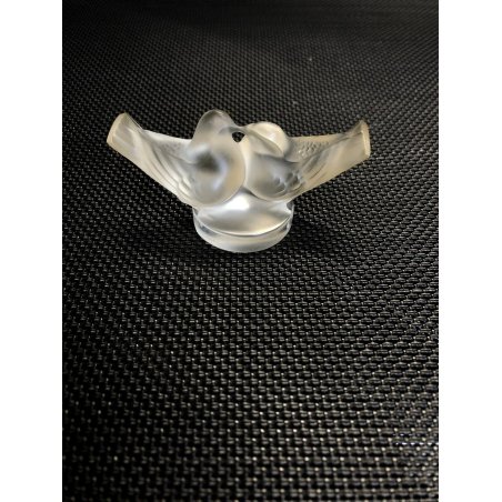 SCULTURA CRISTALLO VINTAGE Lalique France UCCELLI AMORE FIGURE LOVE BIRDS GLASS