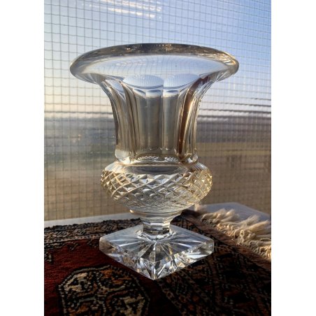 ANTICA COPPA VASO CRISTALLO Versailles Saint Louis FRANCE  CUP VASE  14,5 cm/h