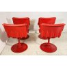 LOTTO 4 SEDIA YRJO KUKKAPURO PER HAIMI PELLE ROSSA DESIGN ANNI 60 SEDIE GIREVOLI