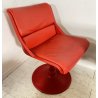LOTTO 4 SEDIA YRJO KUKKAPURO PER HAIMI PELLE ROSSA DESIGN ANNI 60 SEDIE GIREVOLI