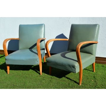 ANTICA COPPIA POLTRONA SEDIE IMBOTTITE SALA CAMERA CHAIR DESIGN BUFFA PARISI ICO