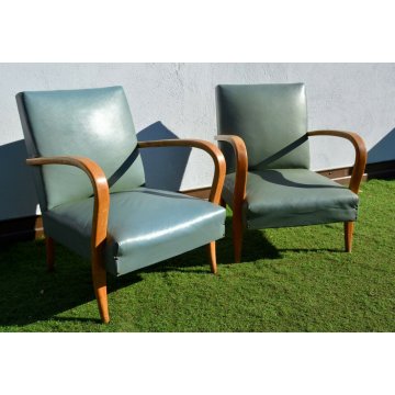 ANTICA COPPIA POLTRONA SEDIE IMBOTTITE SALA CAMERA CHAIR DESIGN BUFFA PARISI ICO