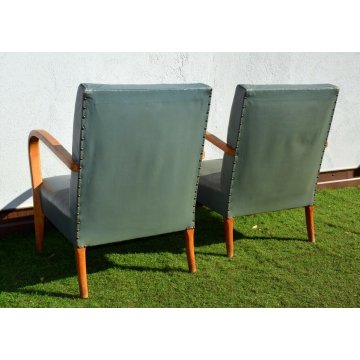 ANTICA COPPIA POLTRONA SEDIE IMBOTTITE SALA CAMERA CHAIR DESIGN BUFFA PARISI ICO