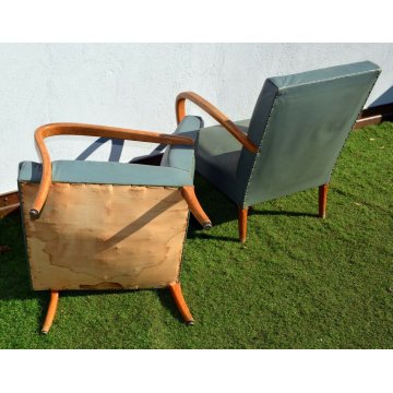 ANTICA COPPIA POLTRONA SEDIE IMBOTTITE SALA CAMERA CHAIR DESIGN BUFFA PARISI ICO