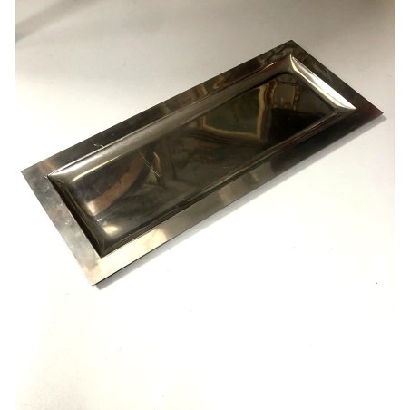 VASSOIO RETTANGOLARE ACCIAIO MODERN DESIGN MAM METALLI ARTISTICI Milano ANNI 70