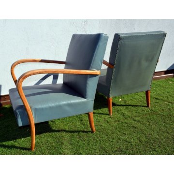 ANTICA COPPIA POLTRONA SEDIE IMBOTTITE SALA CAMERA CHAIR DESIGN BUFFA PARISI ICO