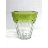 ANTICO GRANDE VASO CRISTALLO Val Saint Lambert DECORO VERDE CUT to CLEAR FIRMATO