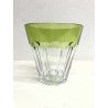 ANTICO GRANDE VASO CRISTALLO Val Saint Lambert DECORO VERDE CUT to CLEAR FIRMATO