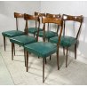 LOTTO 6 SEDIE DESIGN ANNI 70 STILE ICO PARISI LEGNO E SKY VINTAGE CHAIR PRANZO