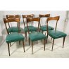 LOTTO 6 SEDIE DESIGN ANNI 70 STILE ICO PARISI LEGNO E SKY VINTAGE CHAIR PRANZO