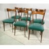LOTTO 6 SEDIE DESIGN ANNI 70 STILE ICO PARISI LEGNO E SKY VINTAGE CHAIR PRANZO