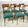 LOTTO 6 SEDIE DESIGN ANNI 70 STILE ICO PARISI LEGNO E SKY VINTAGE CHAIR PRANZO