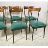LOTTO 6 SEDIE DESIGN ANNI 70 STILE ICO PARISI LEGNO E SKY VINTAGE CHAIR PRANZO